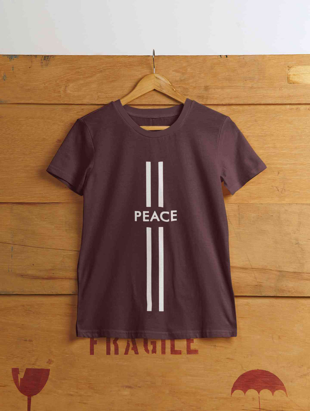Strip Peace Women Half Sleeves T-shirt- KidsFashionVilla
