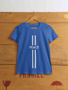 Strip Peace Women Half Sleeves T-shirt- KidsFashionVilla