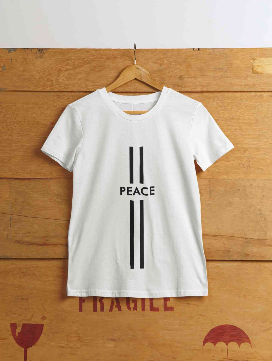 Strip Peace Women Half Sleeves T-shirt- KidsFashionVilla