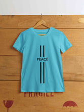 Load image into Gallery viewer, Strip Peace Women Half Sleeves T-shirt- KidsFashionVilla
