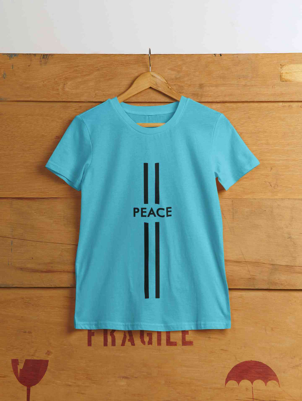 Strip Peace Women Half Sleeves T-shirt- KidsFashionVilla