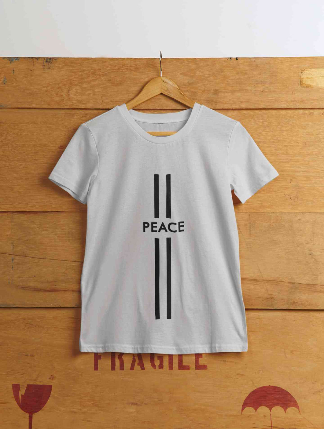 Strip Peace Women Half Sleeves T-shirt- KidsFashionVilla