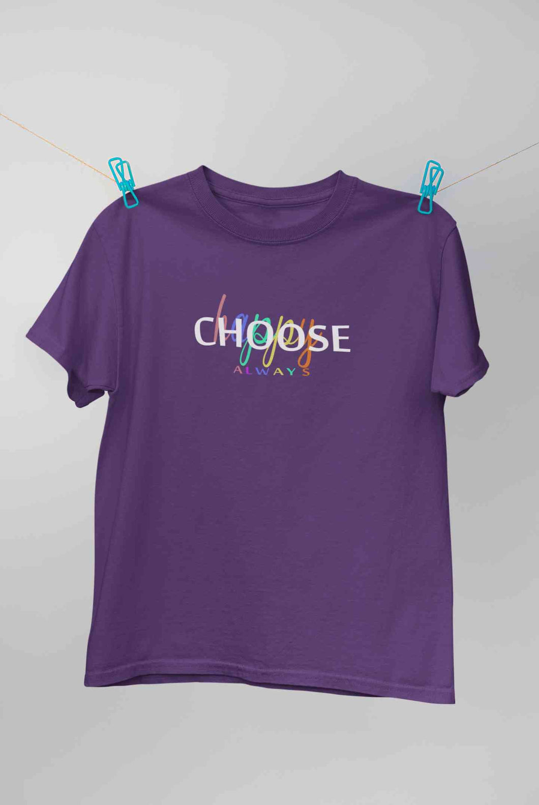 Choose Happy Always Women Half Sleeves T-shirt- KidsFashionVilla