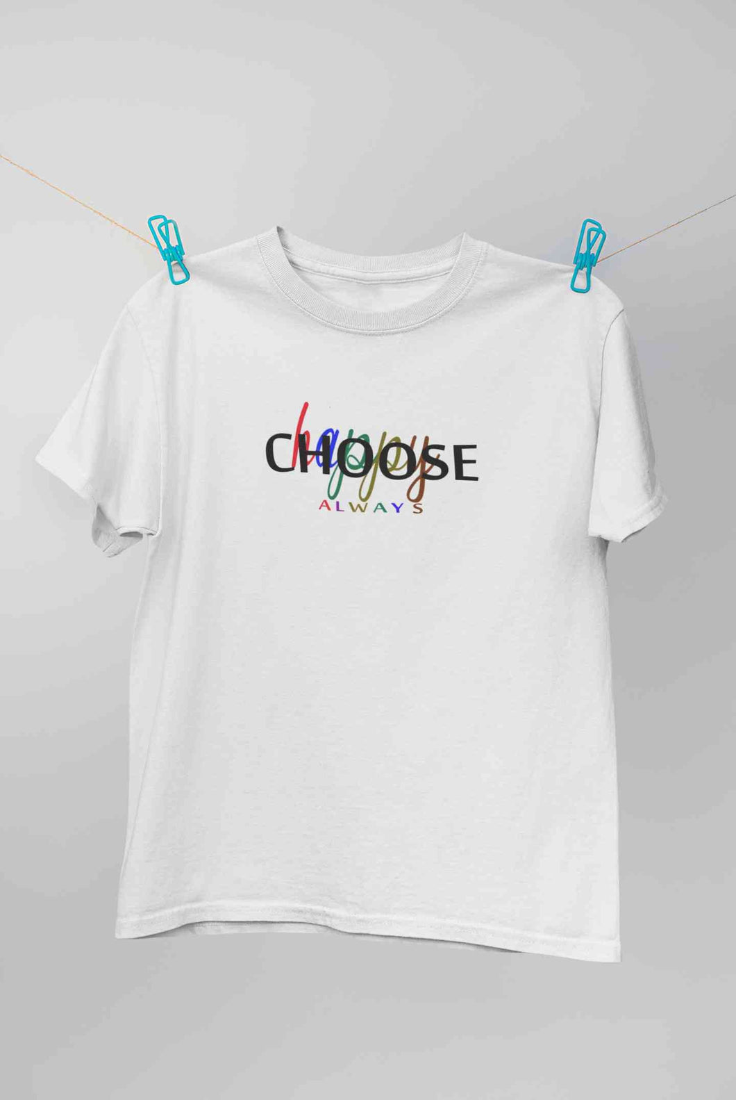 Choose Happy Always Mens Half Sleeves T-shirt- KidsFashionVilla