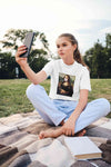 Bubble Gum Mona Lisa Women Half Sleeves T-shirt- KidsFashionVilla