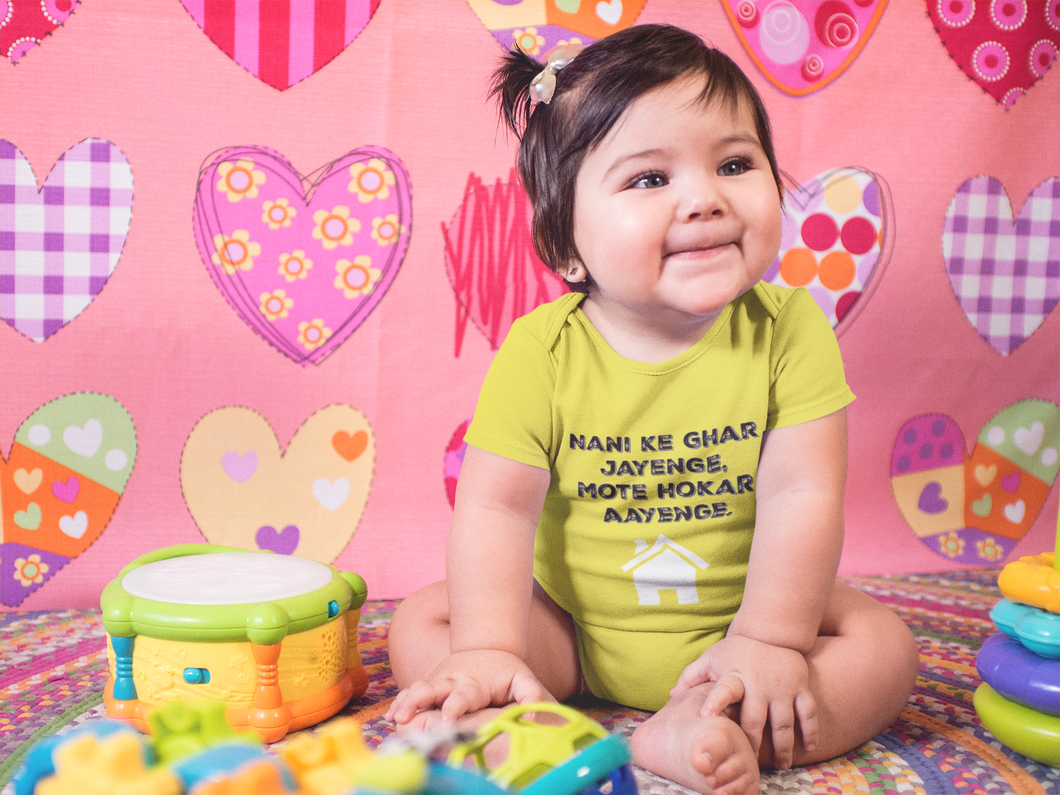 Nani Ke Ghar Jayege Rompers for Baby Girl- KidsFashionVilla