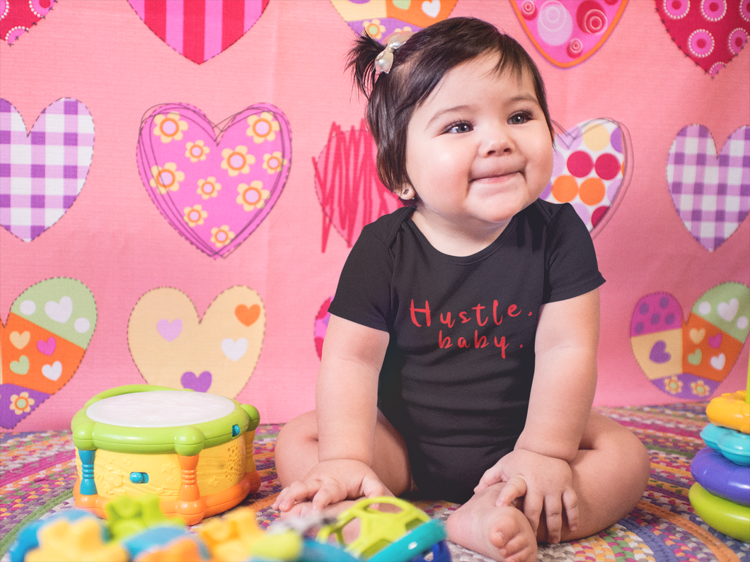 Hustle Baby Black Rompers for Baby Girl - KidsFashionVilla