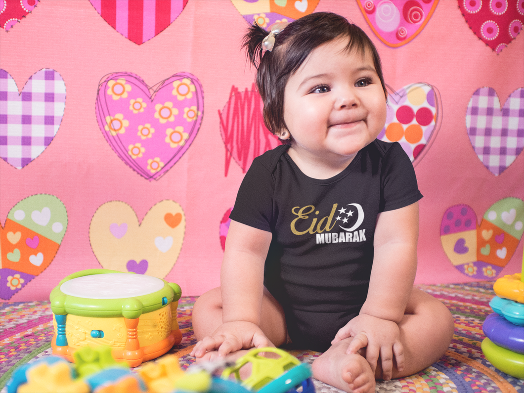 Eid Mubarak Rompers for Baby Girl- KidsFashionVilla
