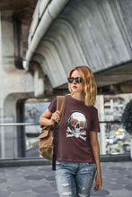 Load image into Gallery viewer, Cool Skull Women Half Sleeves T-shirt- KidsFashionVilla
