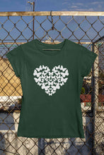 Load image into Gallery viewer, Butterflies In The Form Of A Heart Vector Women Half Sleeves T-shirt- KidsFashionVilla
