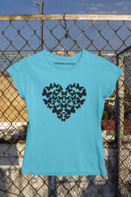 Load image into Gallery viewer, Butterflies In The Form Of A Heart Vector Women Half Sleeves T-shirt- KidsFashionVilla
