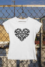 Load image into Gallery viewer, Butterflies In The Form Of A Heart Vector Women Half Sleeves T-shirt- KidsFashionVilla
