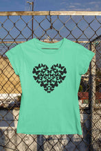 Load image into Gallery viewer, Butterflies In The Form Of A Heart Vector Women Half Sleeves T-shirt- KidsFashionVilla
