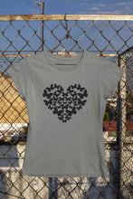 Load image into Gallery viewer, Butterflies In The Form Of A Heart Vector Women Half Sleeves T-shirt- KidsFashionVilla
