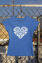 Load image into Gallery viewer, Butterflies In The Form Of A Heart Vector Women Half Sleeves T-shirt- KidsFashionVilla
