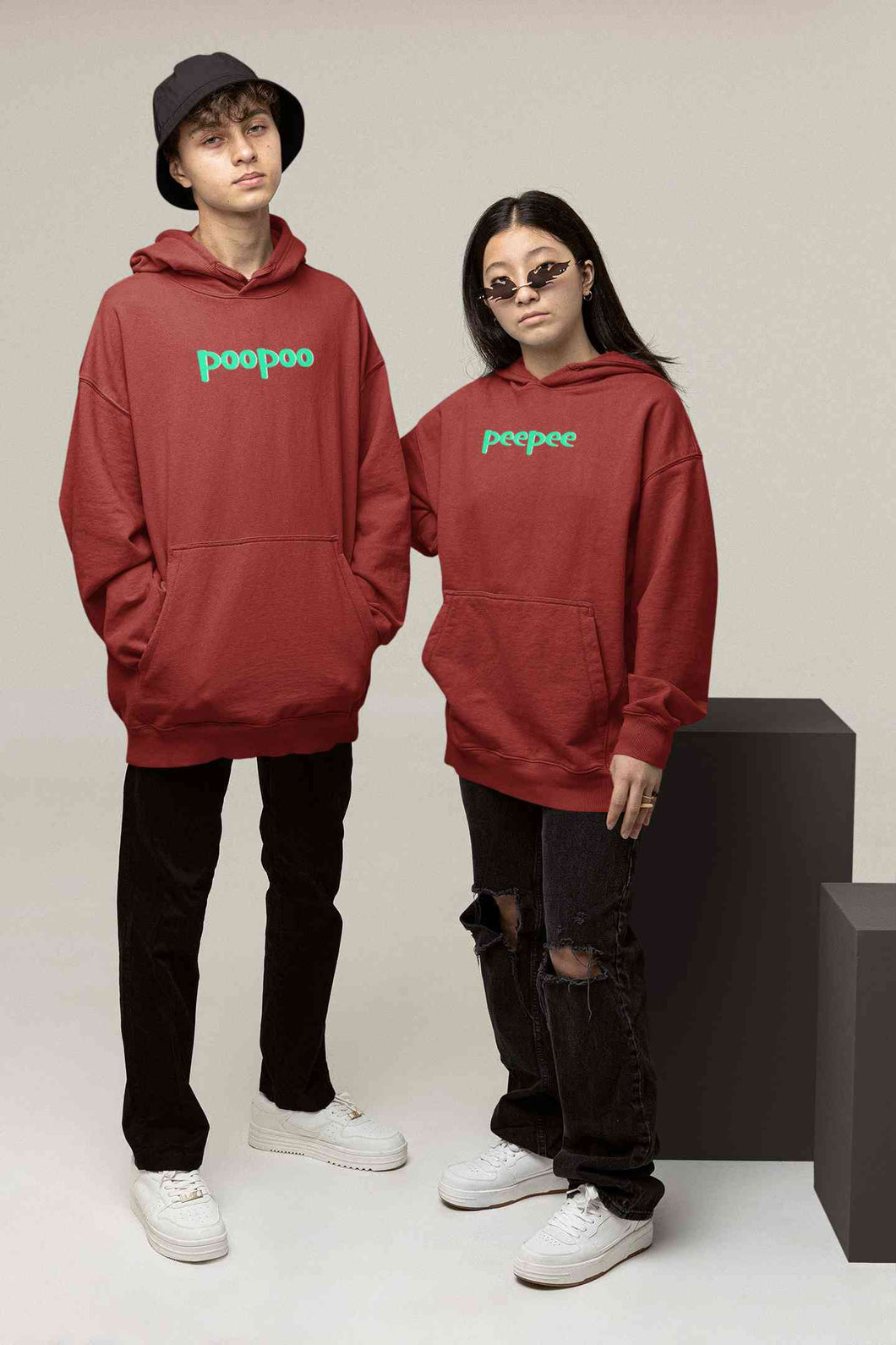 PeePee PooPoo Lovey Dovey Couple Hoodie-KidsFashionVilla