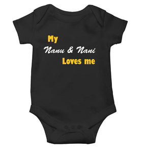 My Nana Nani Love Me Black Rompers for Baby Boy - KidsFashionVilla