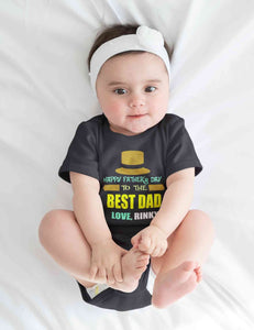 Custom Name Happy Fathers Day To The Best Dad Rompers for Baby Girl- KidsFashionVilla