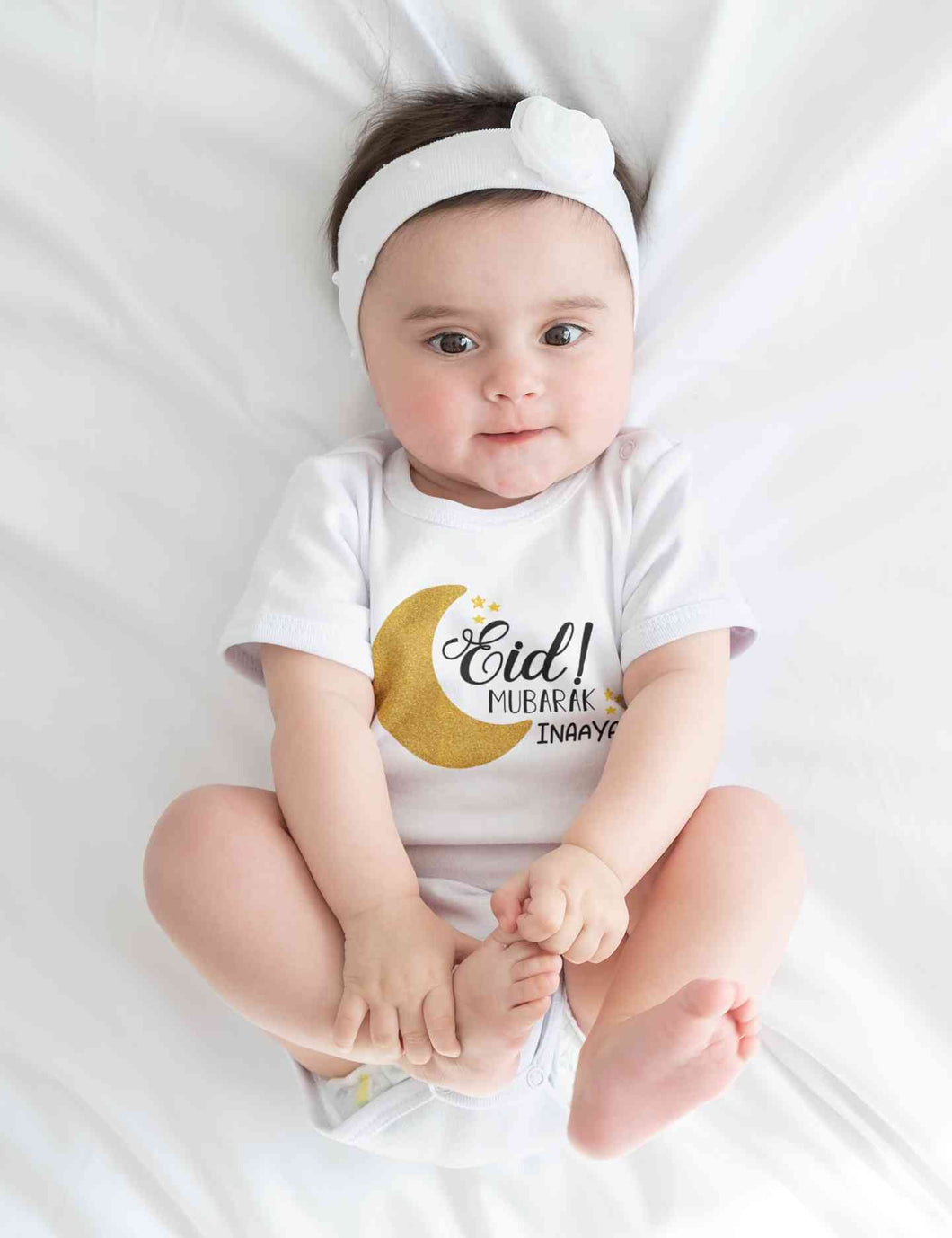 Custom Name Eid Mubaaarak Rompers for Baby Girl- KidsFashionVilla