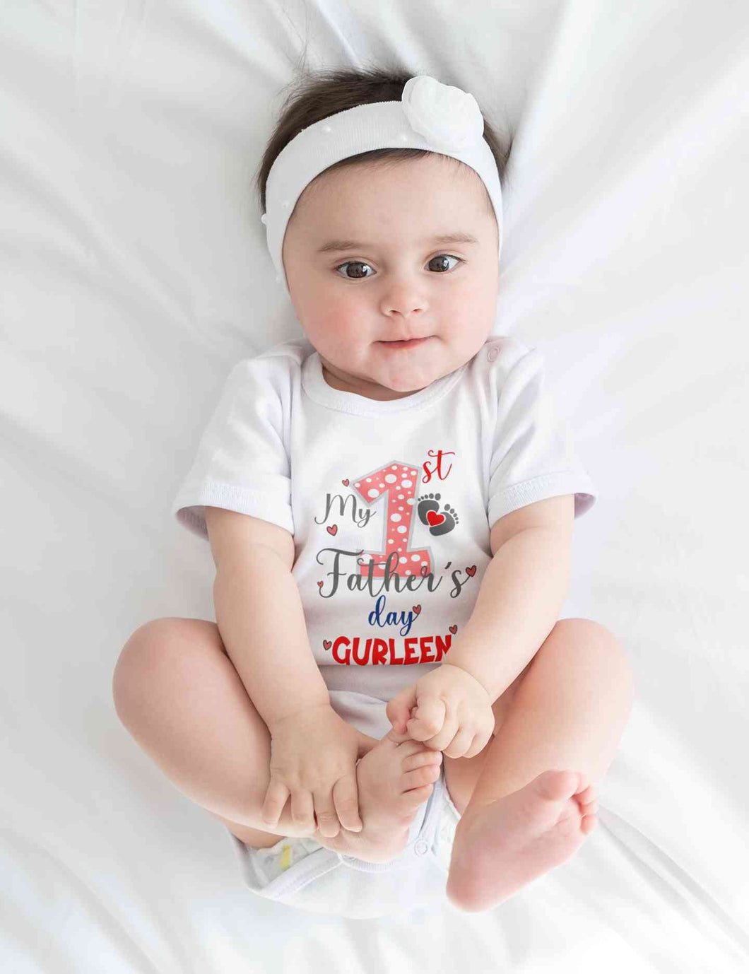 Custom Name First Fathers Day Rompers for Baby Girl- KidsFashionVilla