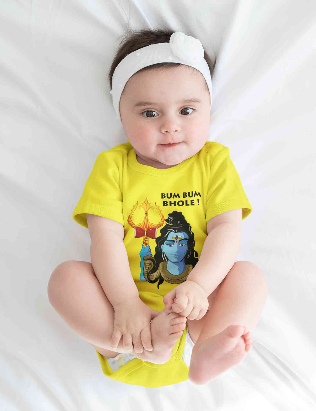 Bum Bum Bhole Mahashivratri Rompers for Baby Girl- KidsFashionVilla