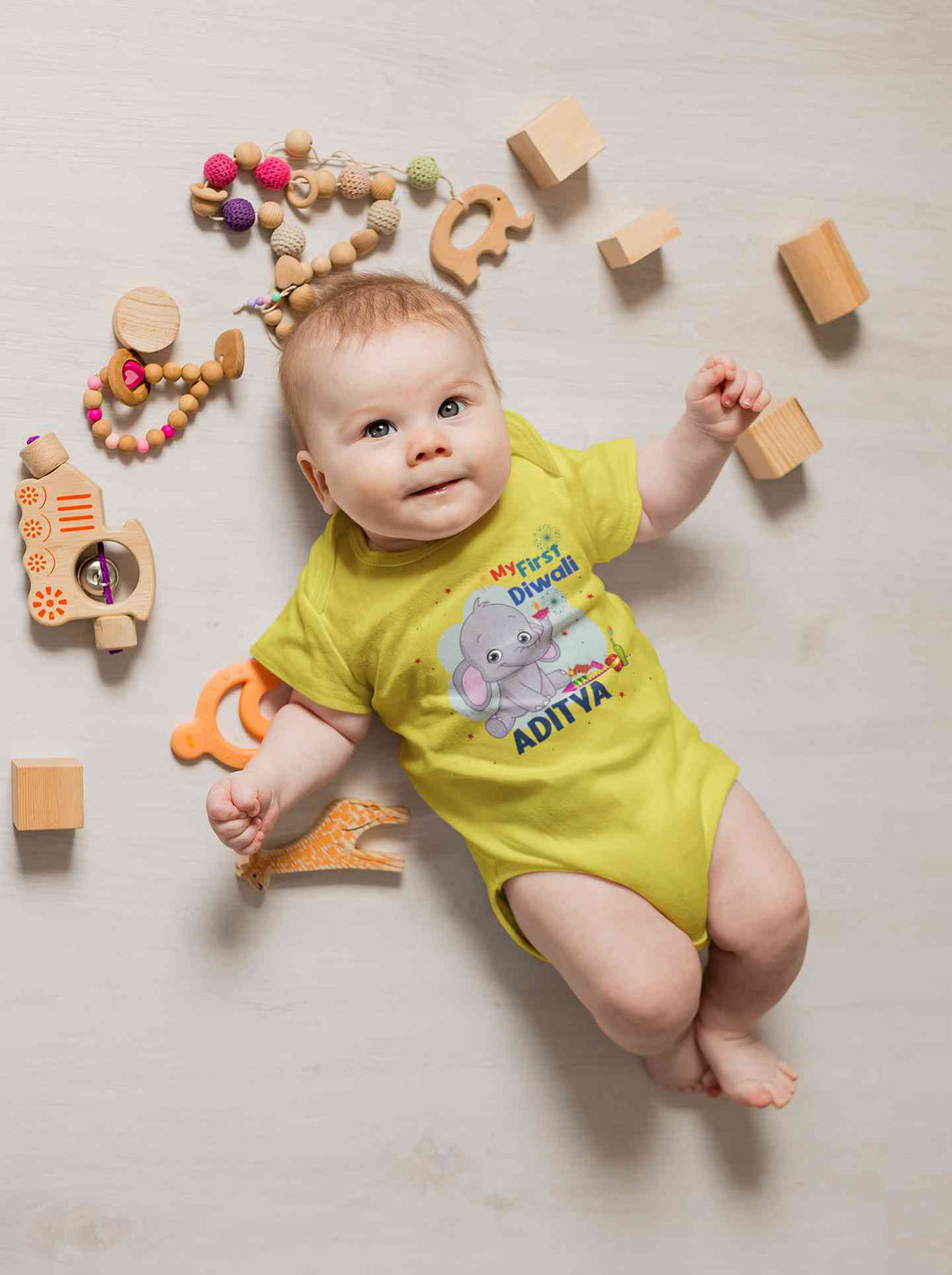 Custom Name My First Diwali Rompers for Baby Boy- KidsFashionVilla