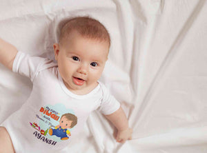 Custom Name My First Diwali With Mumma Papa Rompers for Baby Boy- KidsFashionVilla