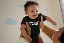 Load image into Gallery viewer, Born To Play Cricket World Cup Cricket Rompers for Baby Boy- KidsFashionVilla
