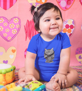 Ornamental Owl Abstract Rompers for Baby Girl- FunkyTradition FunkyTradition