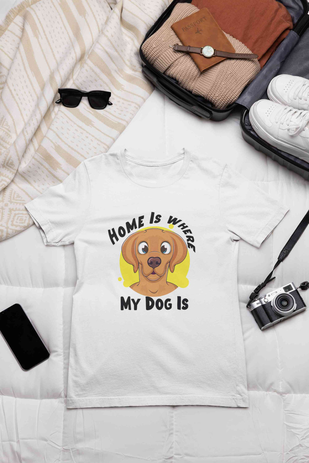 Home Is Where My Dog Is Mens Half Sleeves T-shirt- KidsFashionVilla