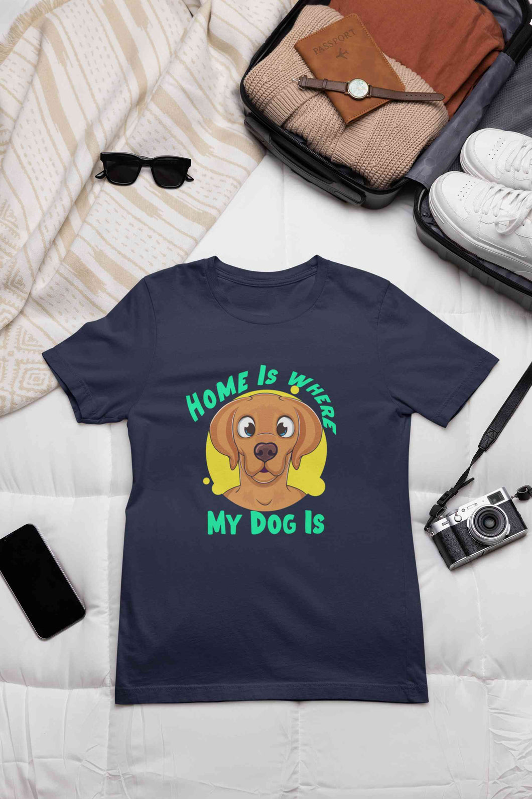 Home Is Where My Dog Is Mens Half Sleeves T-shirt- KidsFashionVilla