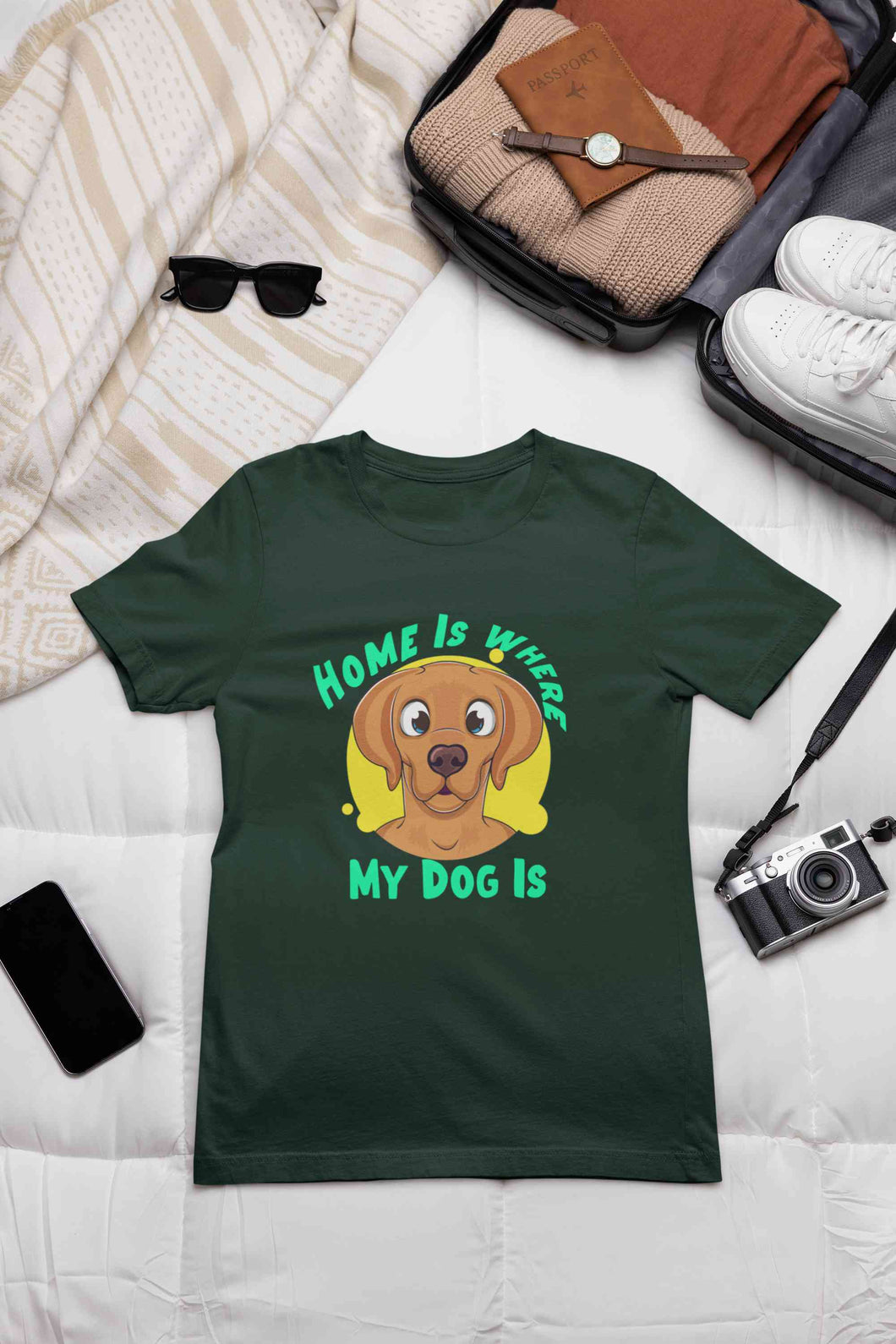 Home Is Where My Dog Is Mens Half Sleeves T-shirt- KidsFashionVilla