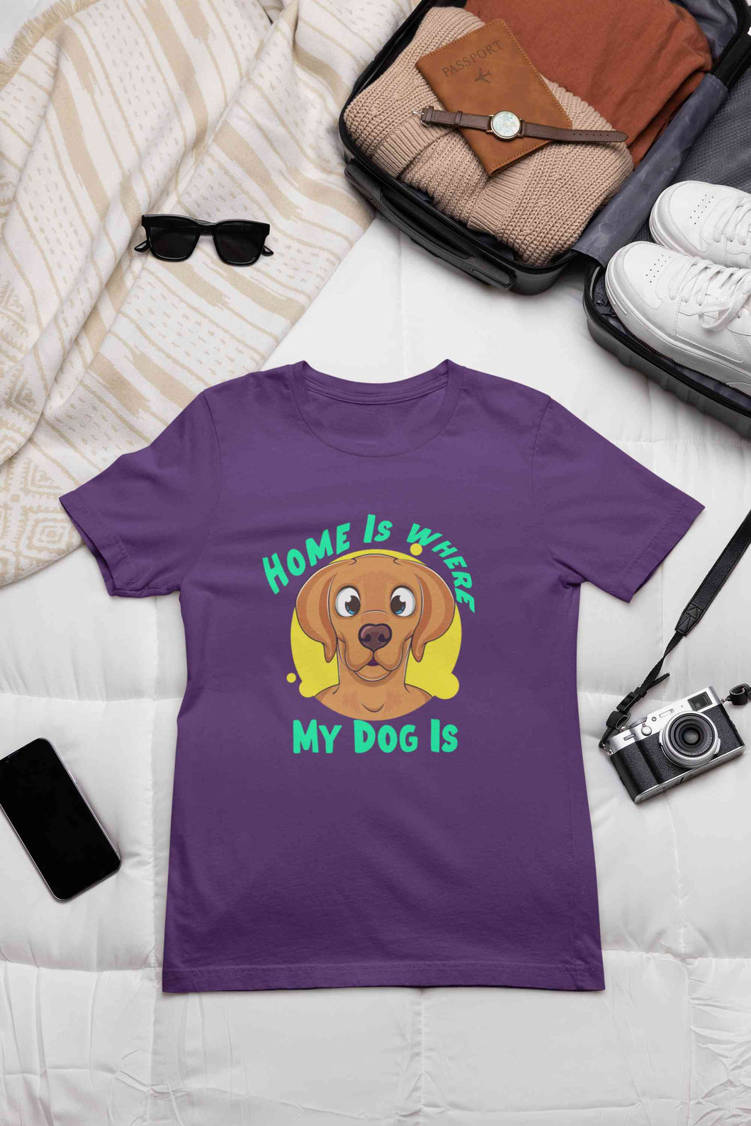 Home Is Where My Dog Is Mens Half Sleeves T-shirt- KidsFashionVilla
