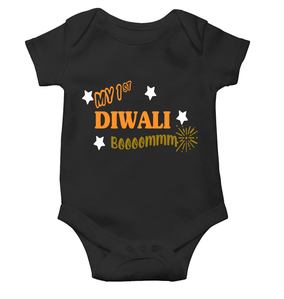 My First Diwali Boom Rompers for Baby Boy- KidsFashionVilla