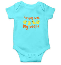 Load image into Gallery viewer, Partying With My Peeps Rompers for Baby Girl- FunkyTradition FunkyTradition
