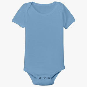 Plain Sky Blue Baby Romper- KidsFashionVilla