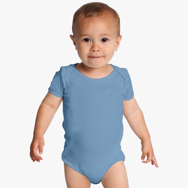 Plain Sky Blue Baby Romper- KidsFashionVilla