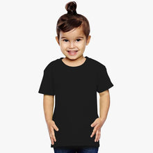 Load image into Gallery viewer, Girl Plain Black T-shirt-KidsFashionVilla
