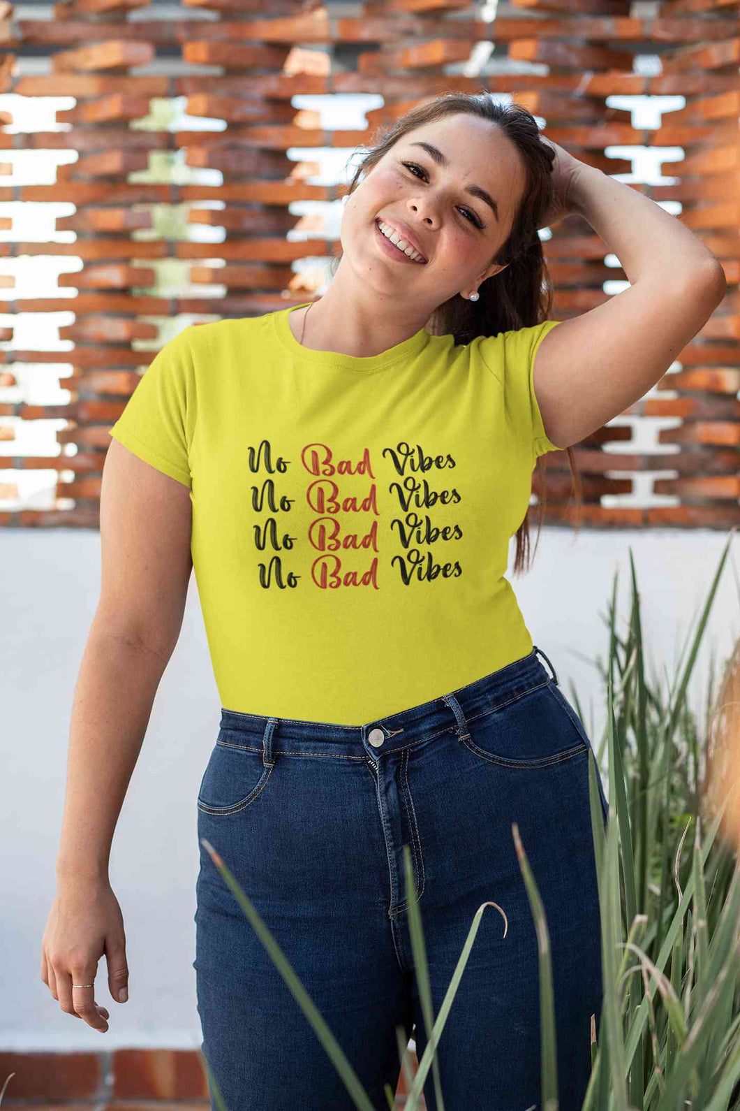 No Bad Vibes Women Half Sleeves T-shirt- KidsFashionVilla