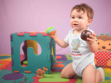 Load image into Gallery viewer, Custom Name 7 Month Birthday Teddy Design Rompers for Baby Boy- KidsFashionVilla
