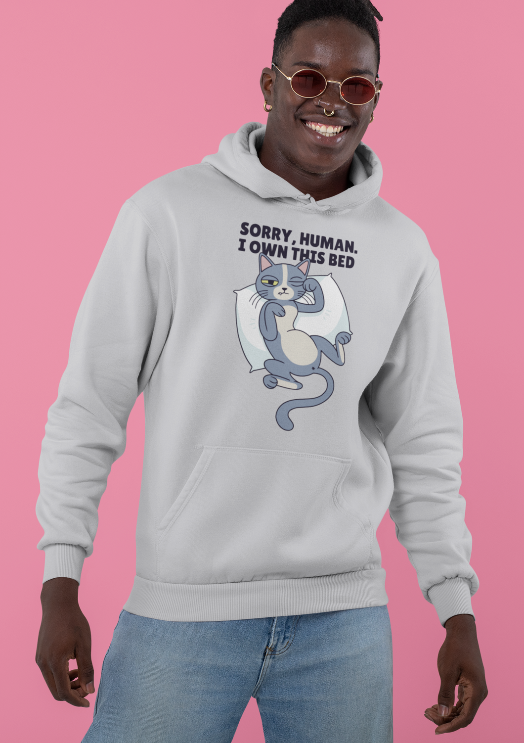 Sleepy Cat Men Hoodies-KidsFashionVilla