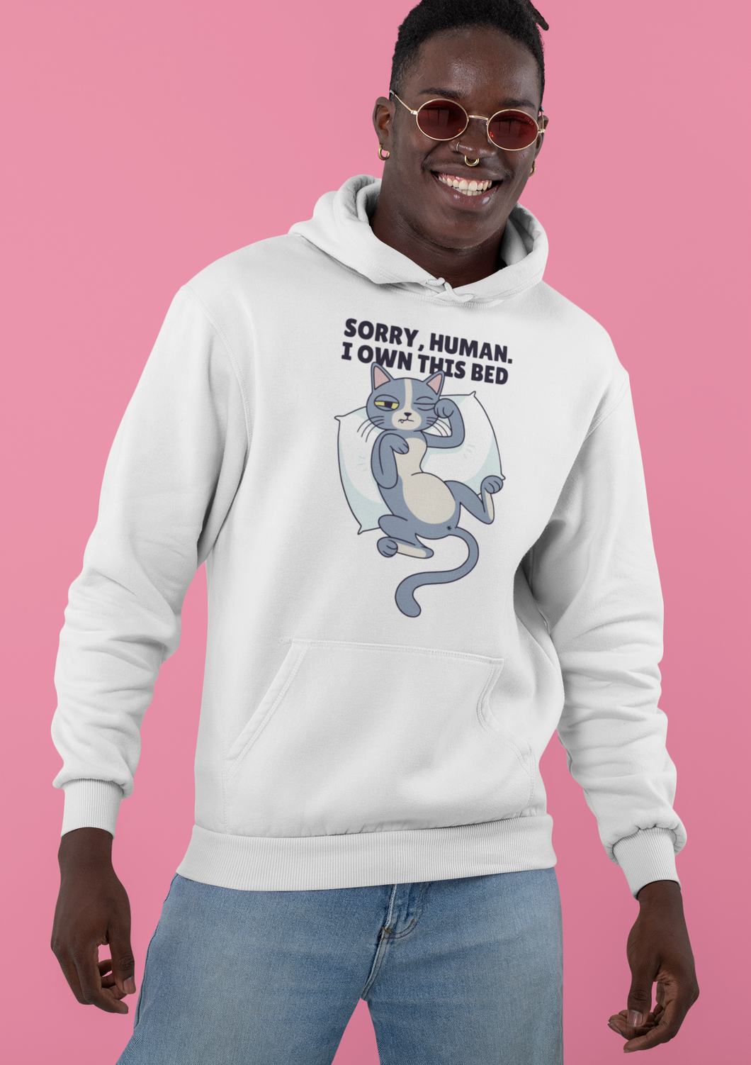 Sleepy Cat Men Hoodies-KidsFashionVilla