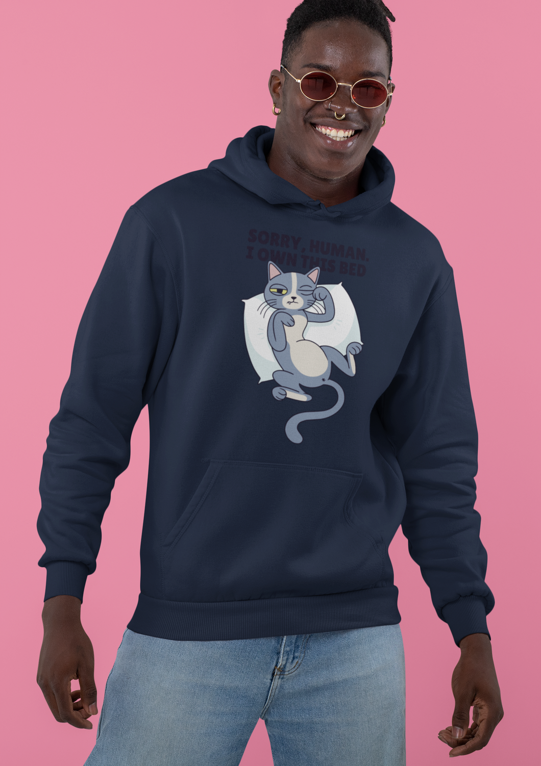 Sleepy Cat Men Hoodies-KidsFashionVilla