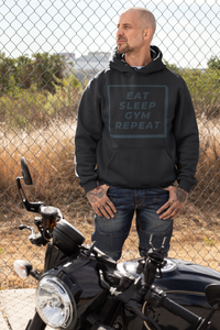 Eat sleep gym repeat Men Hoodies-KidsFashionVilla