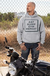 Eat sleep gym repeat Men Hoodies-KidsFashionVilla
