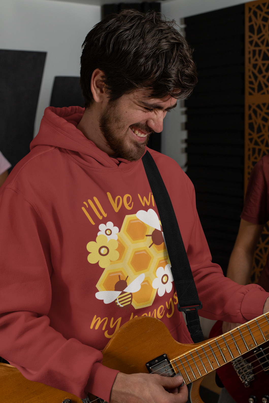 lll Bee With My Honeys Men Hoodies-KidsFashionVilla