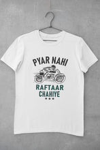 Load image into Gallery viewer, Pyaar Nahi Raftaar Chahiye Biker Mens Half Sleeves T-shirt- FunkyTeesClub - Funky Tees Club
