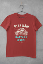 Load image into Gallery viewer, Pyaar Nahi Raftaar Chahiye Biker Mens Half Sleeves T-shirt- FunkyTeesClub - Funky Tees Club
