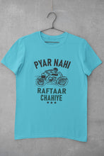 Load image into Gallery viewer, Pyaar Nahi Raftaar Chahiye Biker Mens Half Sleeves T-shirt- FunkyTeesClub - Funky Tees Club
