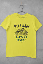 Load image into Gallery viewer, Pyaar Nahi Raftaar Chahiye Biker Mens Half Sleeves T-shirt- FunkyTeesClub - Funky Tees Club
